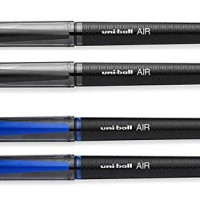 uni-ball Air UBA188M 0.5 mm Roller Ball Pens, Blue & Black Ink, Pack of 4