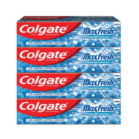 Colgate MaxFresh Toothpaste, Blue Gel Paste with Menthol for Super Fresh Breath, 600g, 150g X 4 (Peppermint Ice, Saver Pack)