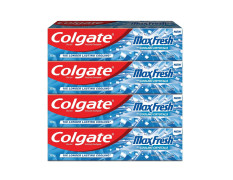 Colgate MaxFresh Toothpaste, Blue Gel Paste with Menthol for Super Fresh Breath, 600g, 150g X 4 (Peppermint Ice, Saver Pack)