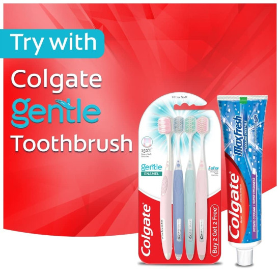 Colgate MaxFresh Toothpaste, Blue Gel Paste with Menthol for Super Fresh Breath, 600g, 150g X 4 (Peppermint Ice, Saver Pack)