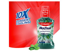 Colgate MaxFresh Plax Antibacterial Mouthwash, 750ml (Pack of 3 x 250ml), Fresh Mint, 24/7 Fresh Breath, 10X longer cooling
