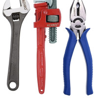 ACHRO Combo Pack of 3 Tool Kits Set for Home (Contains 8 Inch Adjustable Spanner, 8 Inch Combination Plier, 10 Inch Pipe Wrench)