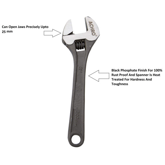 ACHRO Combo Pack of 3 Tool Kits Set for Home (Contains 8 Inch Adjustable Spanner, 8 Inch Combination Plier, 10 Inch Pipe Wrench)