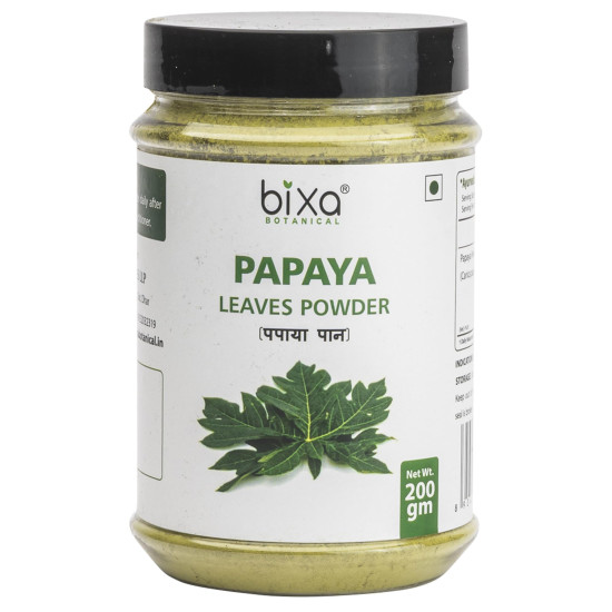 Papaya Leaf Powder I 200 gm I Supports Healthy Blood Platelets I Skin Brightening | 100% Natural | Digestion | Herbal Supplement for Normal Blood Sugar Levels I Anti-Oxidant Agent I Pure