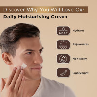 The Man Company Non-Sticky Daily Moisturizing Cream for Dry Skin | Moisturizes & Hydrates with Shea Butter, Vitamin E & Coco Butter | Face Moisturizer For Man - 50gm The Man Company Non-Sticky Daily Moisturizing Cream for Dry Skin | Moisturizes & Hydrates with Shea Butter, Vitamin E & Coco Butter | Face Moisturizer For Man - 50gm