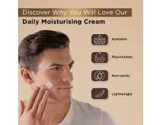 The Man Company Non-Sticky Daily Moisturizing Cream for Dry Skin | Moisturizes & Hydrates with Shea Butter, Vitamin E & Coco Butter | Face Moisturizer For Man - 50gm