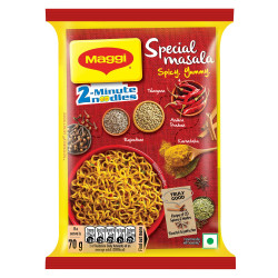 MAGGI 2-Minute Vegetarian Special Masala Instant Noodles - 70 g Pack