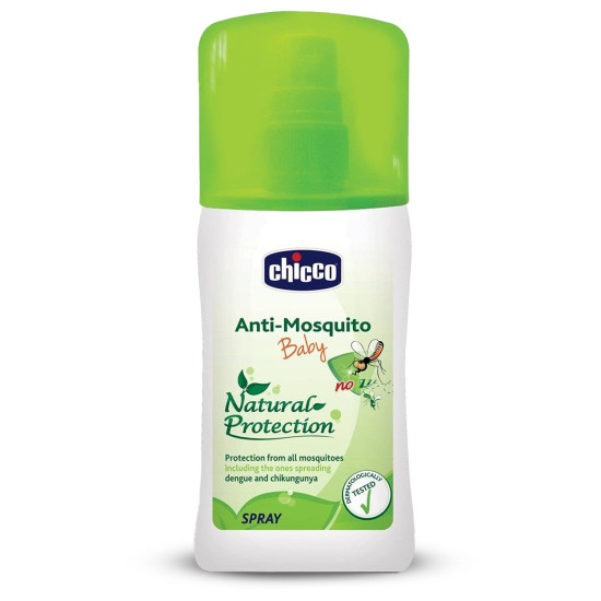 Chicco Anti-Mosquito Spray for Babies, 100ml | Natural Protection from Disease Spreading Mosquitoes | Dermatologically tested | Free from DEET, Alcohol and Colours