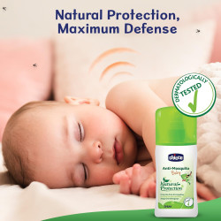 Chicco Anti-Mosquito Spray for Babies, 100ml | Natural Protection from Disease Spreading Mosquitoes | Dermatologically tested | Free from DEET, Alcohol and Colours