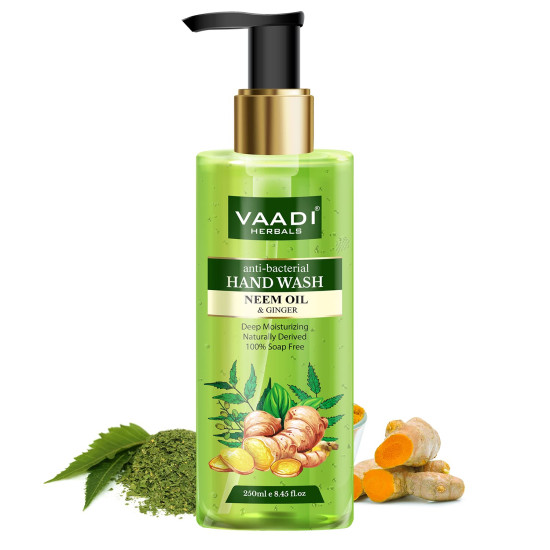 Vaadi Herbals Luxurious Handwash - 250 ml (Pack of 3, Aloe Vera and Jojoba Oil with Neem Oil and Ginger and Honey and Sandal)