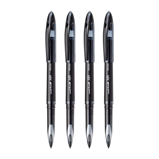 uni-ball Air UBA188M 0.5 mm Roller Ball Pens, Black Ink, Pack of 4