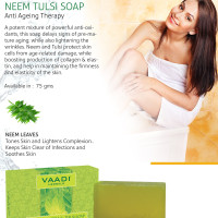 Vaadi Herbals Alluring Neem Tulsi Soap, 75g (Pack of 12)