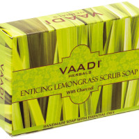 Vaadi Herbals Enticing Lemongrass Scrub Soap, 75g (Pack of 12)