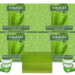 Vaadi Herbals Breezy Aloe Vera Soap, 75g (Pack of 12) - Natural Skin Healing