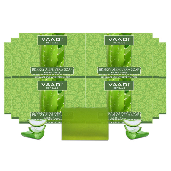 Vaadi Herbals Breezy Aloe Vera Soap, 75g (Pack of 12)