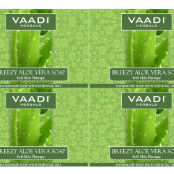 Vaadi Herbals Breezy Aloe Vera Soap, 75g (Pack of 12) - Natural Skin Healing