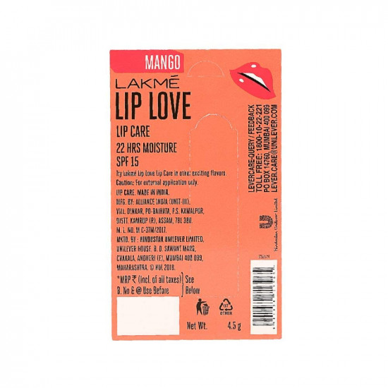 Lakme Lip Love Chapstick Mango, 4.5 g