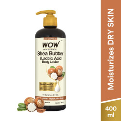 WOW Skin Science Shea Butter With Lactic Acid Body Lotion | Hydrates Very Dry Skin | Long Lasting 48 hrs Moisturization | Smoothens Rough, Flaky Skin | Calms Itchy Skin - 400ml