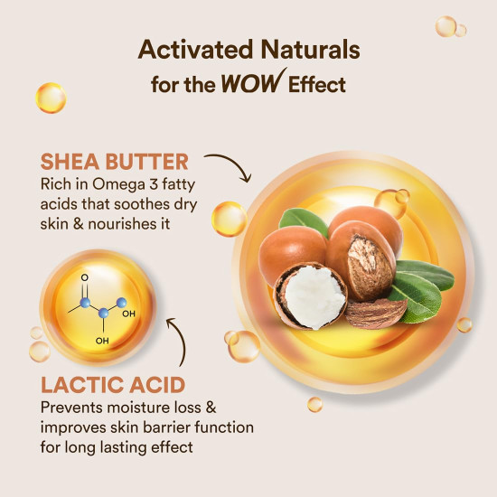 WOW Skin Science Shea Butter With Lactic Acid Body Lotion | Hydrates Very Dry Skin | Long Lasting 48 hrs Moisturization | Smoothens Rough, Flaky Skin | Calms Itchy Skin - 400ml