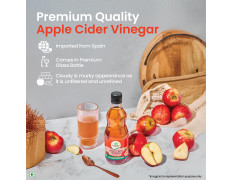A TATA Product - Organic India Apple Cider Vinegar 500ml, With Mother of Vinegar, Raw & Unfiltered, Extracted from Spanish Red Apples, Lab Tested on 250+ Parameters