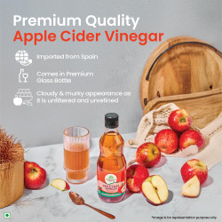 A TATA Product - Organic India Apple Cider Vinegar 500ml, With Mother of Vinegar, Raw & Unfiltered, Extracted from Spanish Red Apples, Lab Tested on 250+ Parameters