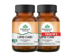 A TATA Product - Organic India Lipid Care - 60 Veg Capsules (Pack of 2) , Helps In Normal Cholesterol Levels & Lipid Levels, Lower Heart Rate & Blood Pressure, Naturally Rich In Antioxidants, GMP & NPOP Certified