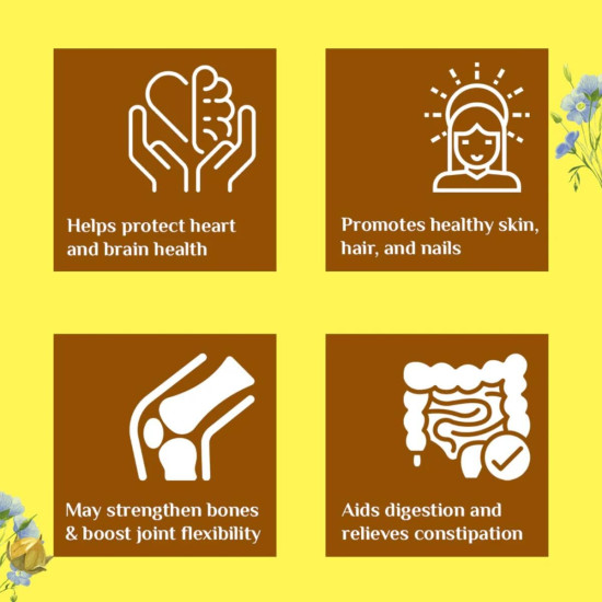 A TATA Product - Organic India Flaxseed Oil - 60 Veg Capsules, Natural Omega-3, Helps Reduce Cholesterol, Supports Healthy Skin, Hair & Nails, Joint Flexibility, GMP & NPOP Certified Organic