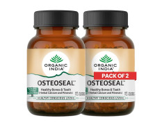 A TATA Product - Organic India Osteoseal 60 Capsule - 60 Veg Caps (Pack of 2), Bio-available Calcium, Phosphorus & Amino Acids, Helps Increase Bone Mineral Density, Healthy Bone & Teeth GMP & NPOP Certified Organic