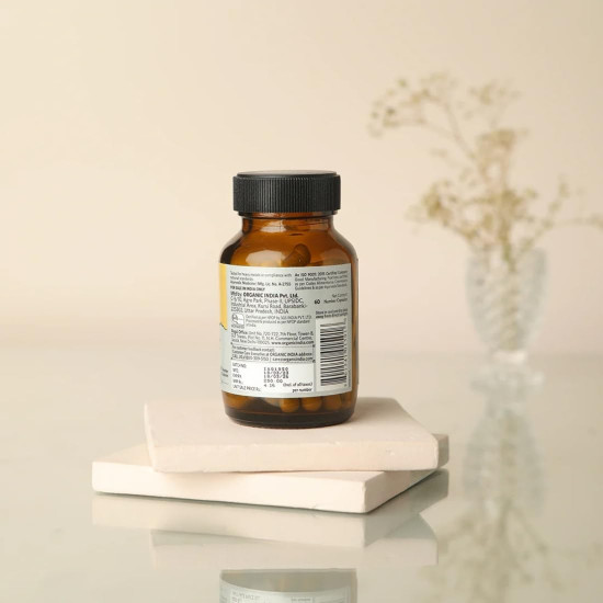 A TATA Product - Organic India Osteoseal 60 Capsule - 60 Veg Caps (Pack of 2), Bio-available Calcium, Phosphorus & Amino Acids, Helps Increase Bone Mineral Density, Healthy Bone & Teeth GMP & NPOP Certified Organic