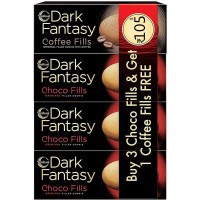 Sunfeast Dark Fantasy Choco Fills, 75g (Buy 3 Get 1 Free), Original Filled Cookies with Choco Crème
