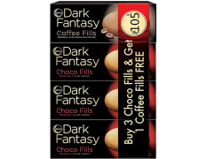 Sunfeast Dark Fantasy Choco Fills, 75g (Buy 3 Get 1 Free), Original Filled Cookies with Choco Crème