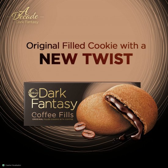 Sunfeast Dark Fantasy Choco Fills, 75g (Buy 3 Get 1 Free), Original Filled Cookies with Choco Crème