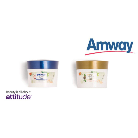 Amway Attitude Be Bright Herbals Day Cream and Night Cream Set ( Net 50g *2)