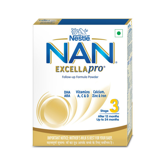 EXCELLAPRO Nestle Nan Excellapro 3 Follow-Up Formula-Powder After 12 Months, Stage 3, 400G Bag-In-Box Pack, Infant