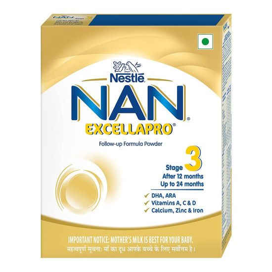 EXCELLAPRO Nestle Nan Excellapro 3 Follow-Up Formula-Powder After 12 Months, Stage 3, 400G Bag-In-Box Pack, Infant