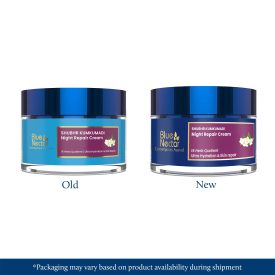 Blue Nectar Kumkumadi Night Cream for Women for Glowing Skin | Kumkumadi Face Cream for Night Repair, Ultra Hydration & Skin Brightening for Oily & Dry Skin (16 Herbs, 50g) Blue Nectar Kumkumadi Night Cream for Women for Glowing Skin | Kumkumadi Face Cream for Night Repair, Ultra Hydration & Skin Brightening for Oily & Dry Skin (16 Herbs, 50g)