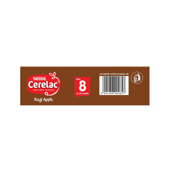 Nestle Cerelac Baby Cereal with Milk , Ragi Apple , From 8 to 24 Months ,Stage 2, Source of Iron & Protein , 300g Nestle Cerelac Baby Cereal with Milk , Ragi Apple , From 8 to 24 Months ,Stage 2, Source of Iron & Protein , 300g