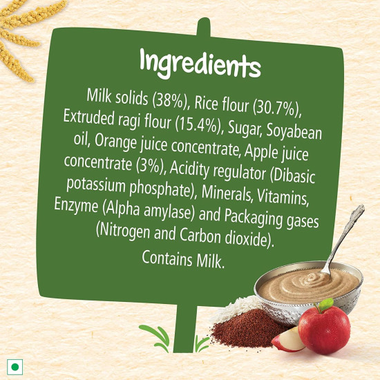 Nestle Cerelac Baby Cereal with Milk , Ragi Apple , From 8 to 24 Months ,Stage 2, Source of Iron & Protein , 300g Nestle Cerelac Baby Cereal with Milk , Ragi Apple , From 8 to 24 Months ,Stage 2, Source of Iron & Protein , 300g
