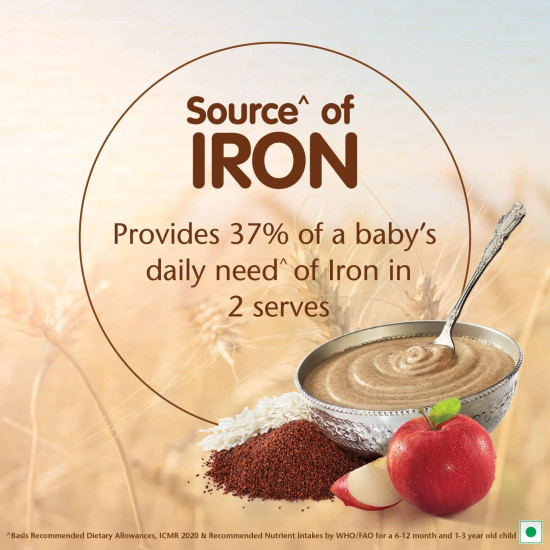 Nestle Cerelac Baby Cereal with Milk , Ragi Apple , From 8 to 24 Months ,Stage 2, Source of Iron & Protein , 300g Nestle Cerelac Baby Cereal with Milk , Ragi Apple , From 8 to 24 Months ,Stage 2, Source of Iron & Protein , 300g