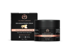 The Man Company Skin Brightening Cream - 50gm for Glowing Radiant Skin | Enriched with Multani Mitti, Coco Butter, Hyaluronic Acid | Reduces Acne & Dark Spots Naturally