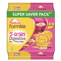 Sunfeast Farmlite 5 Grain Digestive Biscuit, High Fibre Biscuit, Goodness of 5 Grains, 800 g Pack