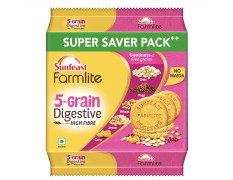 Sunfeast Farmlite 5 Grain Digestive Biscuit, High Fibre Biscuit, Goodness of 5 Grains, 800 g Pack