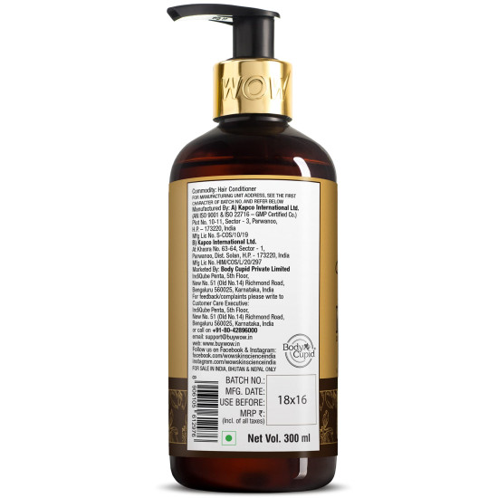 WOW Skin Science Moroccan Argan Oil Conditioner For Dry Hair/Frizz Free Hair- No Sulphates, Parabens, Silicones, Salt & Colour, 300 ml