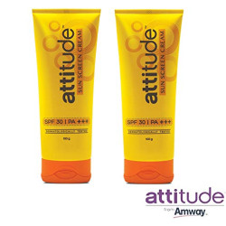Amway Attitude Sunscreen Cream (100 G, Set Of 2Pcs, Spf, Spf 30, Combination)