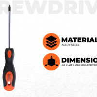 BLACK+DECKER BDHT62296 Steel Screwdriver-PH1x100mm (Orange)