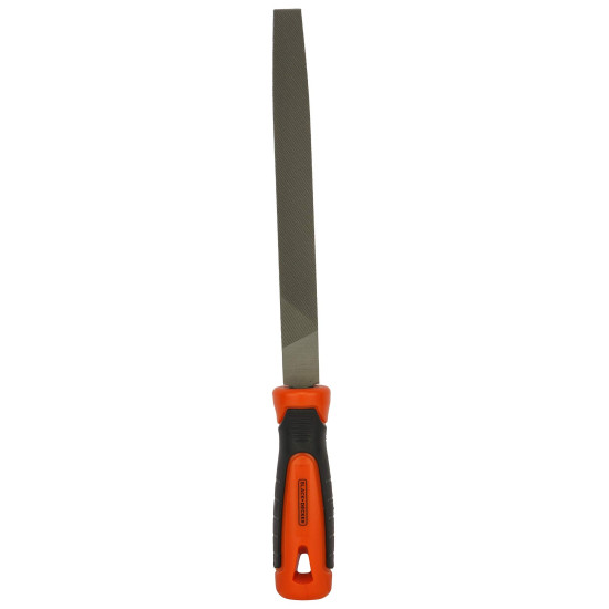 BLACK+DECKER Steel 200mm 2nd Cut Flat File (Orange) (BDHT22144)