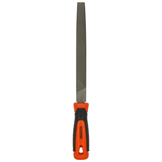 BLACK+DECKER BDHT22146 Steel 200mm 2nd Cut Half Round File (Orange)