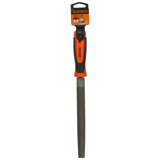 BLACK+DECKER BDHT22146 Steel 200mm 2nd Cut Half Round File (Orange)