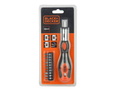 BLACK+DECKER Phillips BDHT68127 Steel Multi-Bit Ratcheting SD - SL3SL5SL6Ph0Ph12xPh2PZ1PZ2PZ3 (24 cm) Set of 10 Pieces