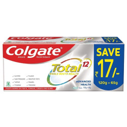 Colgate Total Deep Clean Antibacterial Toothpaste for Whole Mouth Health, 185g, Advanced Health for 7 Dental Problems